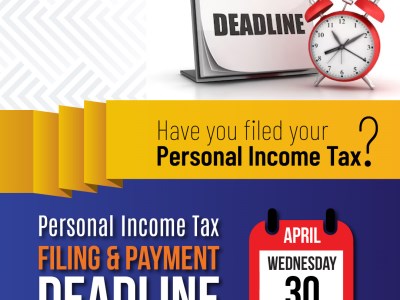 Personal Income Tax Filing Deadline Remains April 30